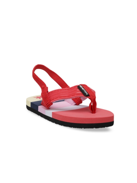 

United Colors of Benetton Kids Peach-Coloured Solid Thong Flip-Flops