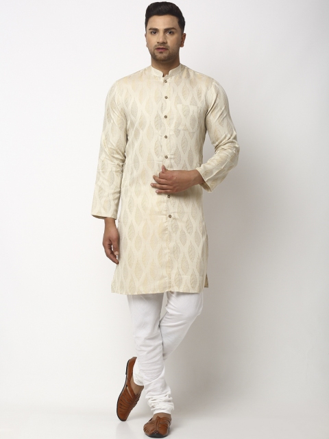 

NEUDIS Men Beige Ethnic Motifs Handloom Kurta