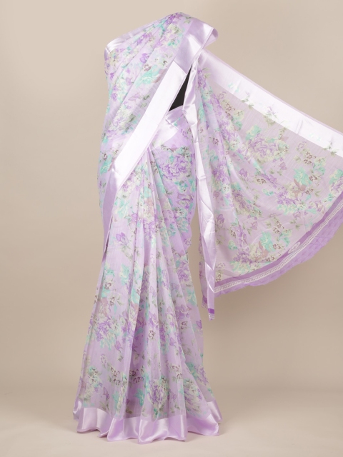 

Pothys Lavender Printed Jute Silk Saree