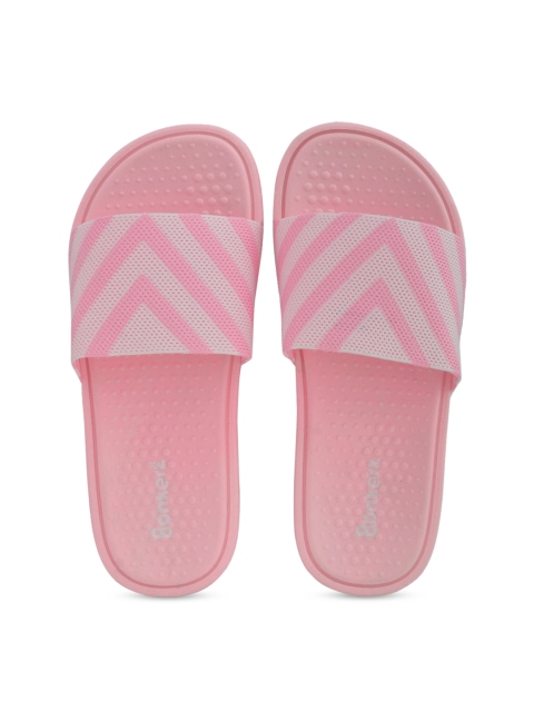 

Bonkerz Women Pink & White Printed Sliders