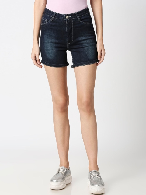 

fungus Women Blue Washed Slim Fit Denim Shorts