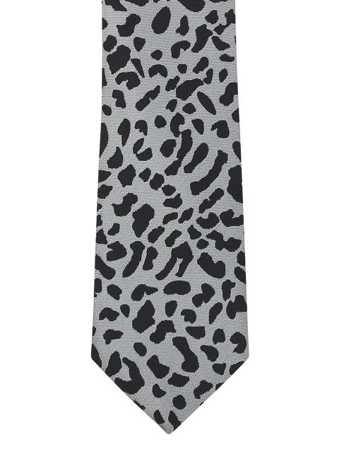 

Alvaro Castagnino Grey & Black Printed Broad Tie