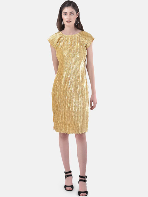 

Eavan Women Yellow Self Design Sheath Dress