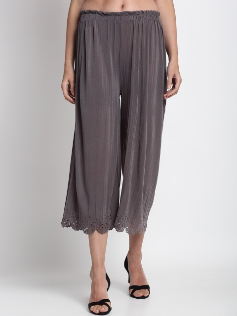 

NEUDIS Women Grey Solid Pleated Culottes