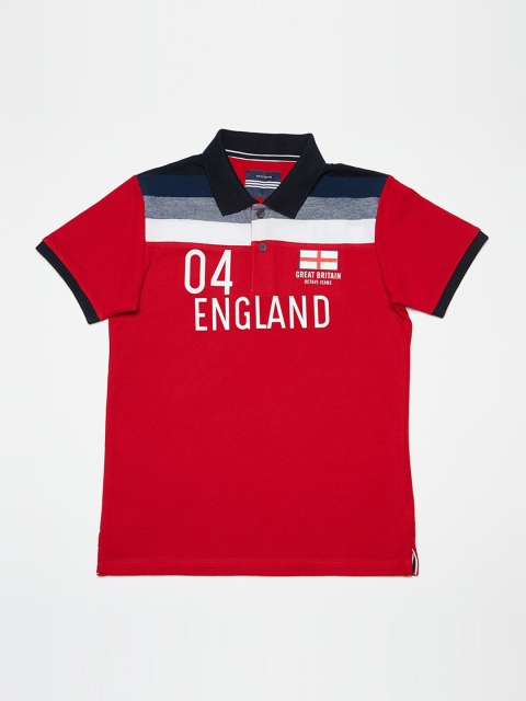 

Octave Boys Red Printed Polo Collar T-shirt