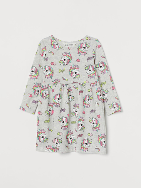 

H&M Girls Grey Cotton Jersey Dress
