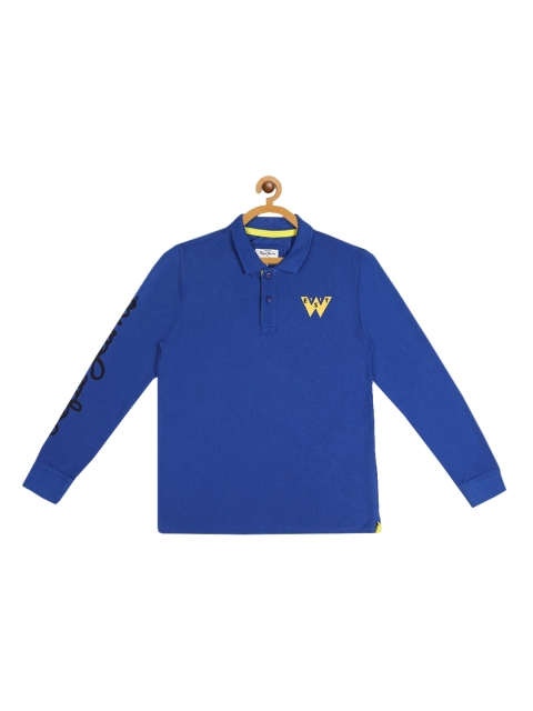 

Pepe Jeans Boys Blue Solid Polo Collar T-shirt
