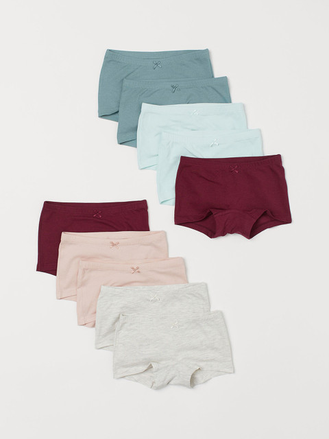 

H&M Girls 10 Pack Cotton Boxer Briefs 0690054008, Maroon