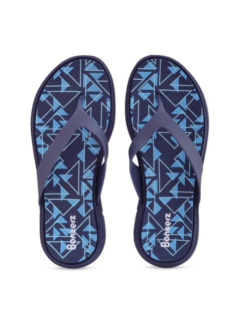 

Bonkerz Women Blue Printed Thong Flip-Flops