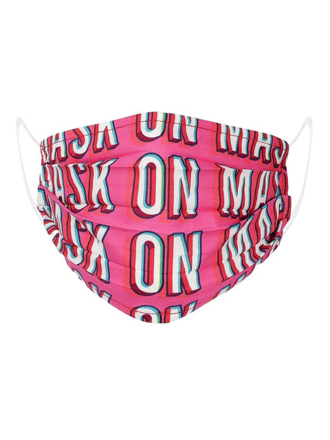 

LIVE IT SAFE Unisex Pink & White Printed 4-Ply Reusable Anti Pollution Protective Outdoor Mask