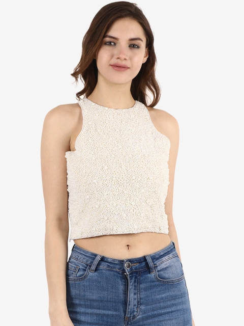 

Diwaah Off White Embellished Studded Top