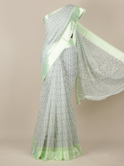 

Pothys Green Woven Design Jute Silk Saree