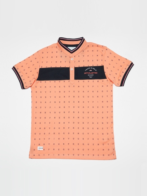 

Octave Boys Coral Printed V-Neck T-shirt