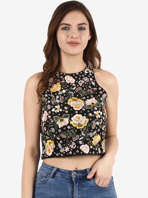 

Diwaah Black Floral Embroidered Top