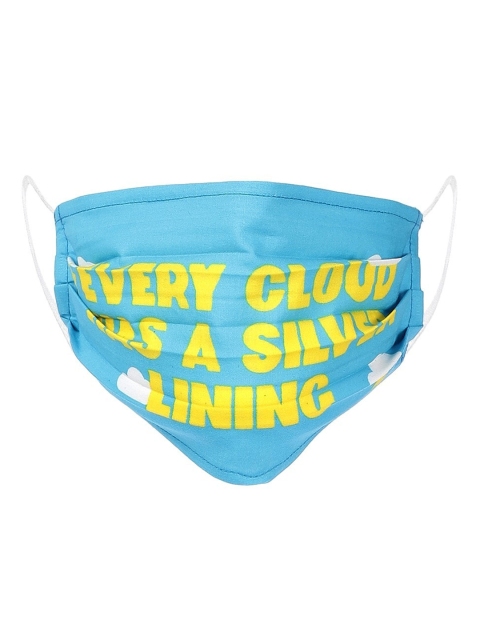 

LIVE IT SAFE Unisex Blue & Yellow Printed 4-Ply Reusable Nano-Technology Cloth Mask