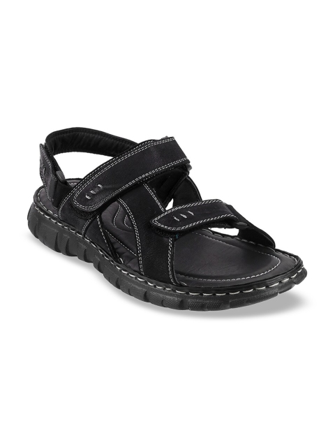 

Metro Men Black Leather Comfort Sandals