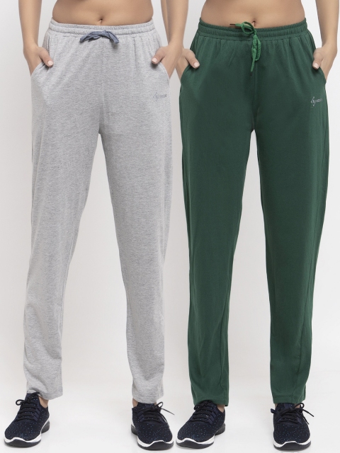 

NEUDIS Women Pack Of 2 Solid Track Pants, Grey