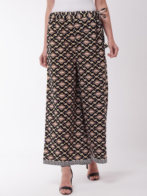 

InWeave Women Black & White Printed Wide Leg Palazzos