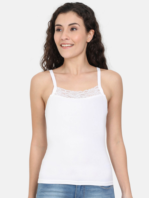 

Softline Butterfly Women White Solid Camisole
