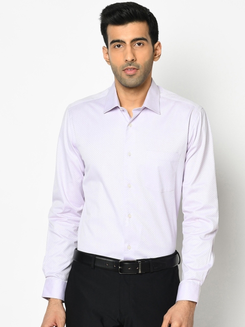 

Blackberrys Men Lavender Slim Fit Self Design Formal Shirt