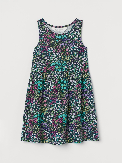 

H&M Girls Multicoloured Patterned Jersey Dress, Multi