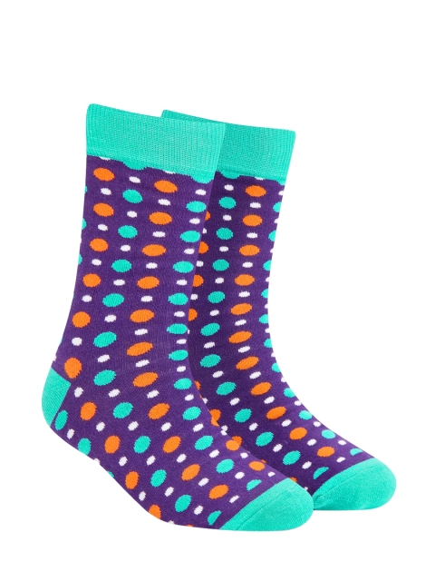 

Dynamocks Unisex Purple & Turquoise Blue Fizzy Patterned Sustainable Calf-Length Socks