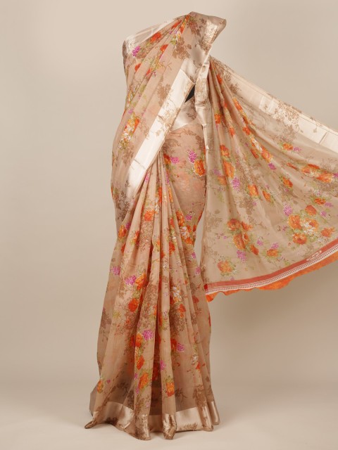 

Pothys Brown Woven Design Jute Silk Saree
