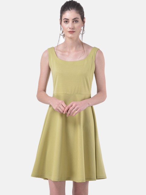 

Eavan Women Green Solid Fit and Flare Dress