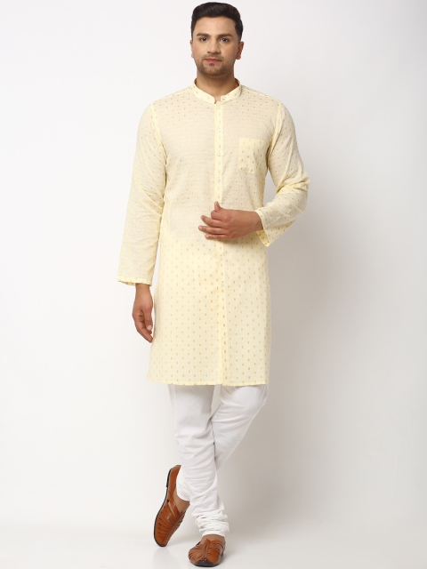 

NEUDIS Men Beige Geometric Jacquard Handloom Kurta