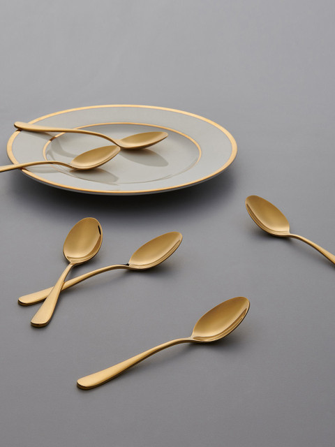

Pure Home and Living Set of 6 Golden Spoons, Gold