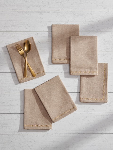 

Pure Home and Living Set of 6 Natural Napkins, Beige