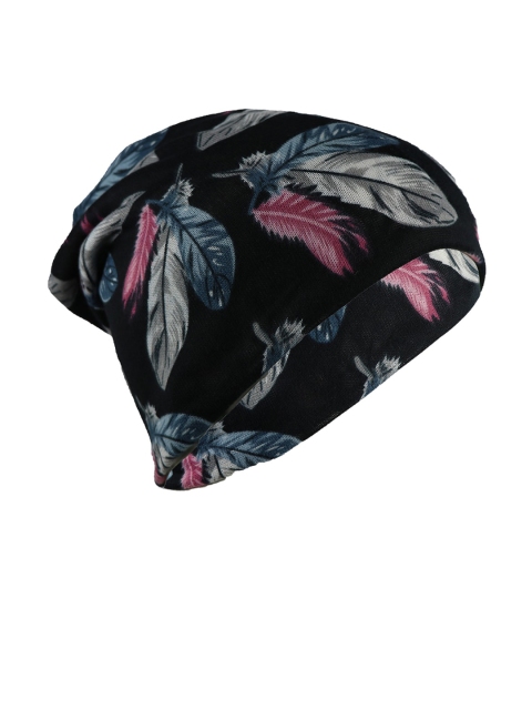 

iSWEVEN Unisex Black & Grey Printed Beanie