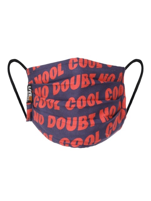 

LIVE IT SAFE Unisex Navy Blue & Red Printed 4-Ply Reusable Nano-Technology Cloth Mask