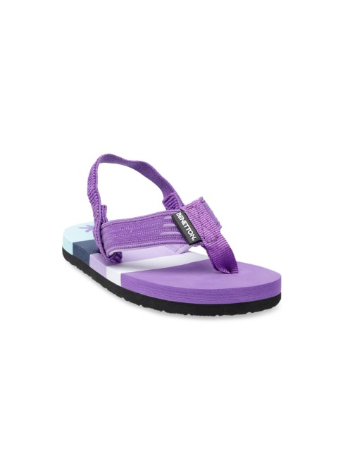 

United Colors of Benetton Unisex Kids Purple Colourblocked Thong Flip-Flops