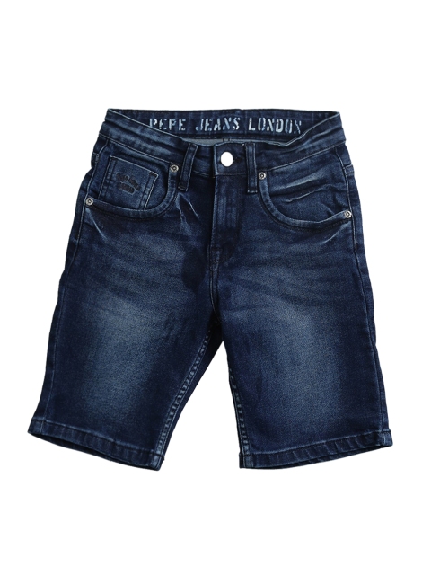 

Pepe Jeans Boys Blue Solid Regular Fit Denim Shorts