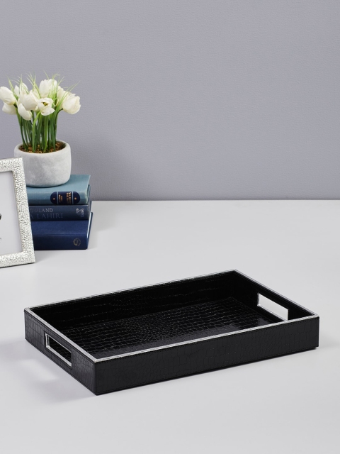 

Pure Home and Living Black Textured Rectangular Tray