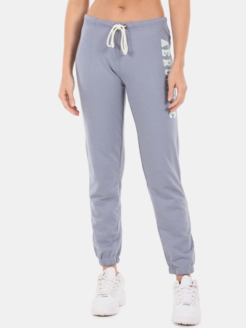 

Aeropostale Women Grey Brand Logo Straight-Fit Joggers