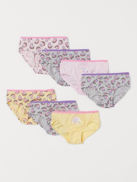 

H&M Girls 7-Pack Cotton Briefs 0686458062, Yellow