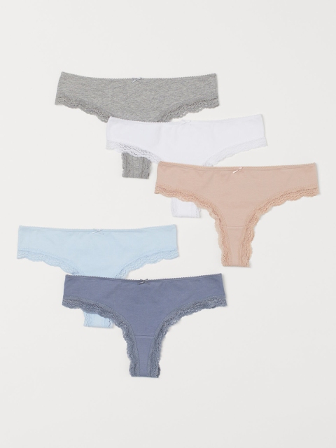 

H&M Women Assorted Pack of 5 Brazilian Briefs, White
