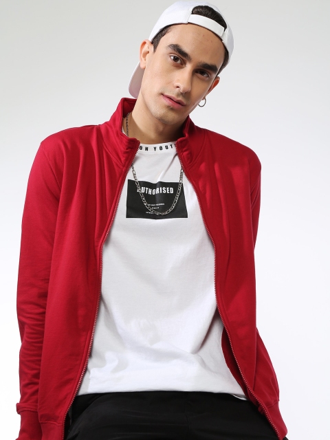 

Blue Saint Men Maroon Solid Sweatshirt