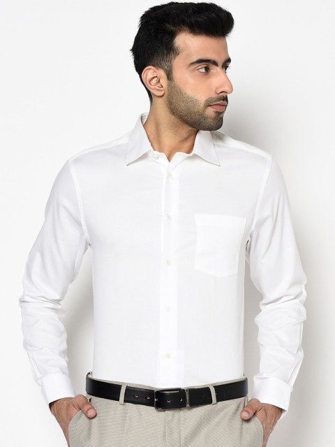 

Blackberrys Men White Slim Fit Self Design Formal Shirt