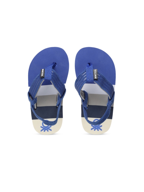 

United Colors of Benetton Unisex Kids Blue & Black Colourblocked Thong Flip-Flops