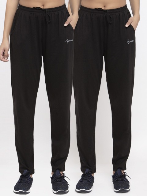

NEUDIS Women Pack Of 2 Black Solid Track Pants