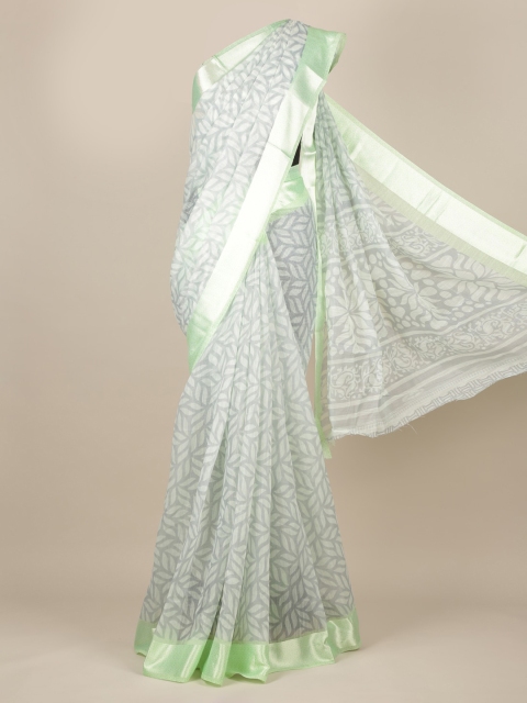 

Pothys Green & Grey Jute Silk Printed Saree