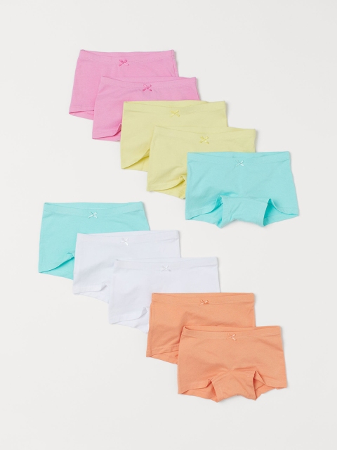 

H&M Girls Pack of 10 Multicoloured Cotton Boxer Briefs 0690054012, Multi