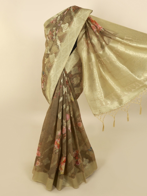 

Pothys Brown Woven Design Pure Silk Saree
