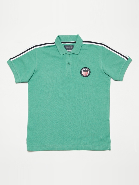 

Octave Boys Green Solid Polo Collar T-shirt