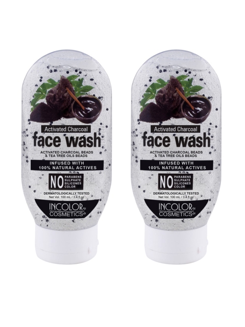 

Incolor Unisex Pack of 2 Activated Charcoal Face Wash 100 ml Each