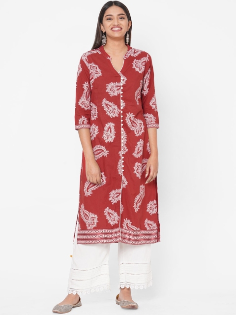 

Vedic Women Maroon Ethnic Motifs Printed Kurta