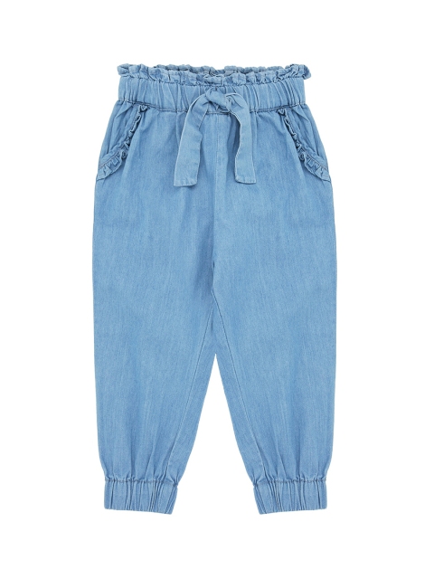Pantaloons Baby Girls Blue Regular Fit Mid-Rise Low Distress Jeans